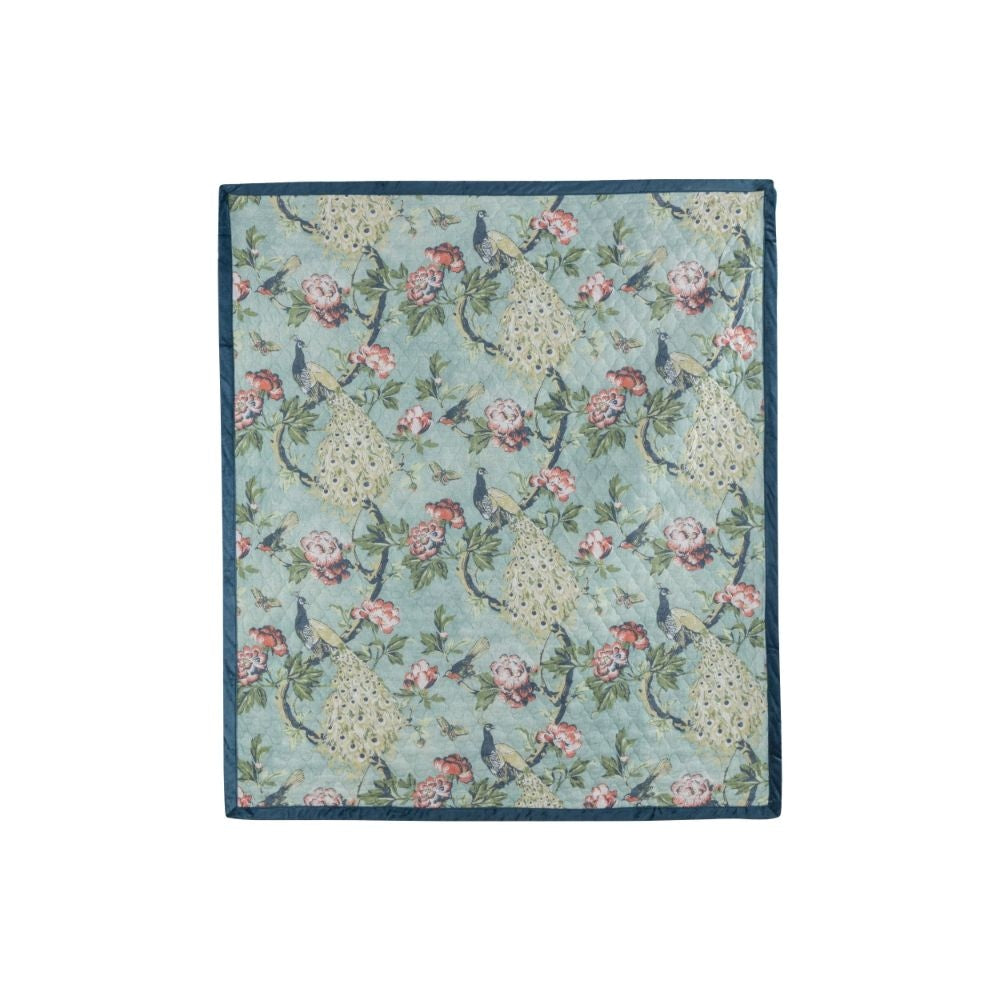 Eden Throw Blanket | 60" | Songbirds & Butterflies | Green Microfiber