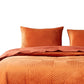 Rio 36 Inch King Pillow Sham, Quilted Diamond Design, Orange Dutch Velvet By Casagear Home