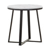 End Table | 24" | White Marble Top | Artisanal Metal Frame