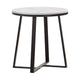 End Table | 24" | White Marble Top | Artisanal Metal Frame