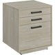 File Cabinet | 25" | 3 Drawers | Whitewashed Gray Wood Frame