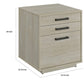 25 Inch Slim File Cabinet 3 Gliding Drawers Whitewashed Gray Wood Frame By Casagear Home BM294799
