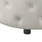 Lina 28 Inch Round Ottoman Storage Area Pearl White Vegan Faux Leather By Casagear Home BM294801