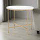 Side Table | 24" | Rounded Marble Top | Gold Metal Frame