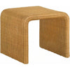 22 Inch Side End Table, Woven Rattan Frame, Waterfall Edges, Square Surface By Casagear Home
