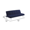 Maya 69 Inch Sofa Bed Futon Tufted Blue Linen Like Fabric Chrome Legs By Casagear Home BM294828
