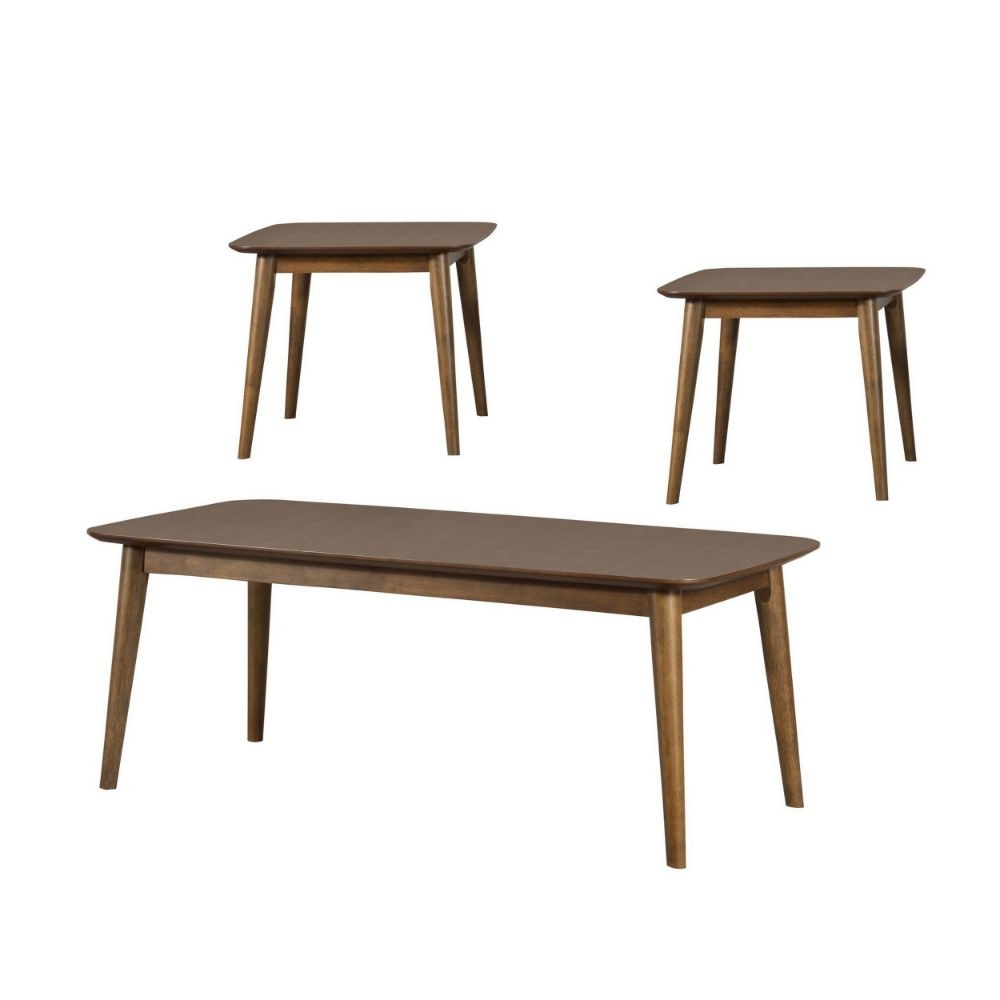 Coffee Table Set | 3 Piece | Walnut Brown | Rectangular & Square