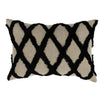 Lo Throw Pillow | 14 x 20 | Tufted Diamond | Linen | Black