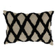 Lo Throw Pillow | 14 x 20 | Tufted Diamond | Linen | Black