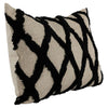 Lo 14 x 20 Lumbar Linen Accent Throw Pillow Tufted Diamond Pattern Black By Casagear Home BM294932