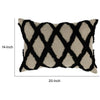 Lo 14 x 20 Lumbar Linen Accent Throw Pillow Tufted Diamond Pattern Black By Casagear Home BM294932