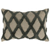 Lo Throw Pillow | 14 x 20 | Tufted Diamond | Linen | Green
