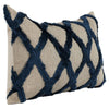 Lo 14 x 20 Lumbar Linen Accent Throw Pillow Tufted Diamond Pattern Blue By Casagear Home BM294934