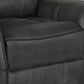 Lenard 41 Inch Manual Gliding Recliner Piped Details Charcoal Gray Black By Casagear Home BM295079