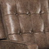 31 Inch Push Back Recliner Tufted Tapered Legs Rich Brown Faux Leather By Casagear Home BM295080