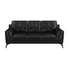 Cole 84 Inch Sofa Double Track Arms Vegan Faux Leather Upholstery Black By Casagear Home BM295086