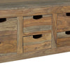 Dale 53 Inch Rustic Storage Coffee Table 6 Gliding Pull Out Drawers Brown By Casagear Home BM295089