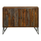 40 Inch Rustic Sideboard Cabinet Console 2 Doors Brown and Smooth Gray By Casagear Home BM295093
