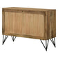 40 Inch Sideboard Cabinet Console 2 Door Angled Iron Legs Natural Brown By Casagear Home BM295101