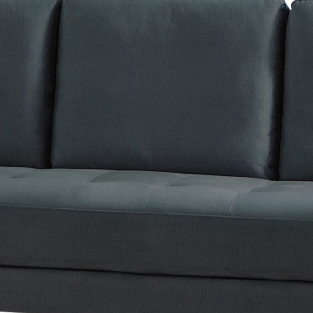 Rick 82 Inch Contemporary Sofa with 2 Accent Pillows Teal Green and Black By Casagear Home BM295132