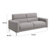 Finn 75 Inch Modern Sofa Sleek Channel Tufting Taupe Brown Faux Leather By Casagear Home BM295137