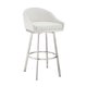 Sheryl Counter Stool | 26" | Swivel | Low Back | White Faux Leather