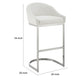 Lina 24 Inch Counter Stool Chair Metal Cantilever Base White Faux Leather By Casagear Home BM295450