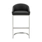 Lina 28 Inch Bar Stool Chair Metal Cantilever Base Black Faux Leather By Casagear Home BM295453