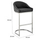 Lina 28 Inch Bar Stool Chair Metal Cantilever Base Black Faux Leather By Casagear Home BM295453