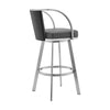 Ovn 26 Inch Swivel Counter Stool Stainless Steel Frame Gray Faux Leather By Casagear Home BM295455