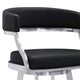 Ava 26 Inch Swivel Counter Stool Chair Open Back Steel Black Faux Leather By Casagear Home BM295482