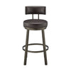 Eleanor 30 Inch Swivel Bar Stool Chair Round Mocha Brown Faux Leather Seat By Casagear Home BM295495
