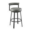 Elysha Barstool | 30" | Swivel | Round Cushion | Gray Faux Leather