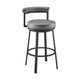 Elysha Barstool | 30" | Swivel | Round Cushion | Gray Faux Leather
