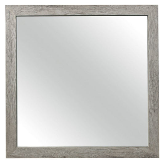 Zane Mirror | 39" | Square Frame | Weathered Gray Veneer