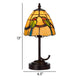 Eli 13 Inch Accent Lamp Painted Avian Pair Tiffany Style Shade Multicolor By Casagear Home BM295952
