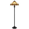 Eli Floor Lamp | 60" | Tiffany Shade | Dual Light | Bronze