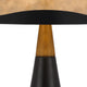 30 Inch 3 Way Table Lamp Beige Mica Shade Rubberwood and Black Metal Body By Casagear Home BM295962