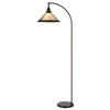 Cyan 65 Inch Adjustable Metal Arc Floor Lamp, White Mica Shade, Dark Bronze By Casagear Home