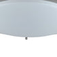14 Inch Modern Ceiling Lamp with Frosted Acrylic Plate Steel Trim White By Casagear Home BM295976
