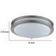 14 Inch Modern Ceiling Lamp with Frosted Acrylic Plate Steel Trim White By Casagear Home BM295976