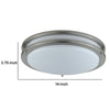 14 Inch Modern Ceiling Lamp with Frosted Acrylic Plate Steel Trim White By Casagear Home BM295976