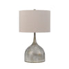 26 Inch Table Lamp Set of 2 Curved Beige Fabric Shade Distressed Gray By Casagear Home BM295984