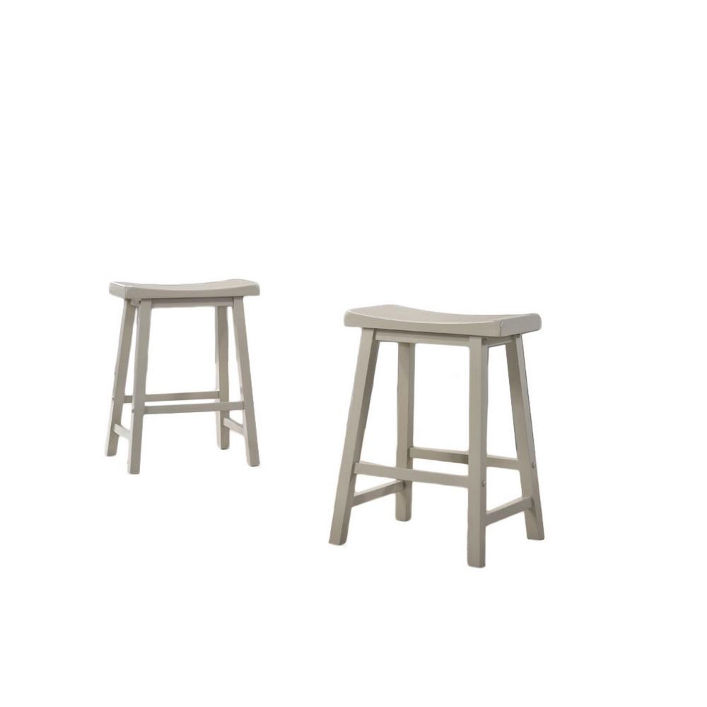 24 Inch Ergonomic Counter Height Stool, Set of 2, Curved Saddle Seat, Gray By Casagear Home