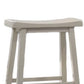 24 Inch Ergonomic Counter Height Stool Set of 2 Curved Saddle Seat Gray By Casagear Home BM295993