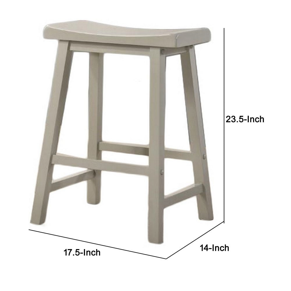 24 Inch Ergonomic Counter Height Stool Set of 2 Curved Saddle Seat Gray By Casagear Home BM295993
