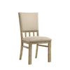 22 Inch Wood Dining Chairs Set of 2 Beige Cushioning Slatted Low Back By Casagear Home BM295999