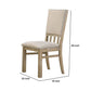 22 Inch Wood Dining Chairs Set of 2 Beige Cushioning Slatted Low Back By Casagear Home BM295999