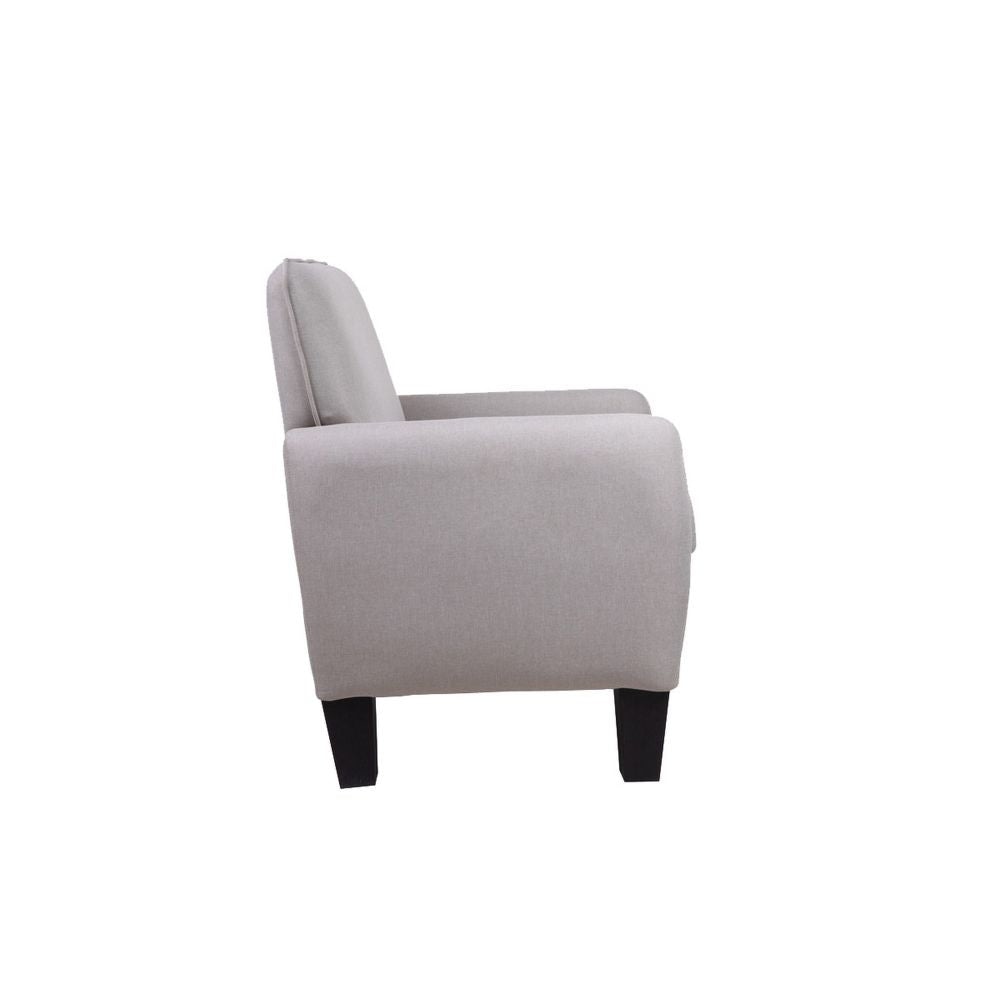 Jiya 28 Inch Modern Accent Armchair Foam Cushions Black Legs Beige Linen By Casagear Home BM296003