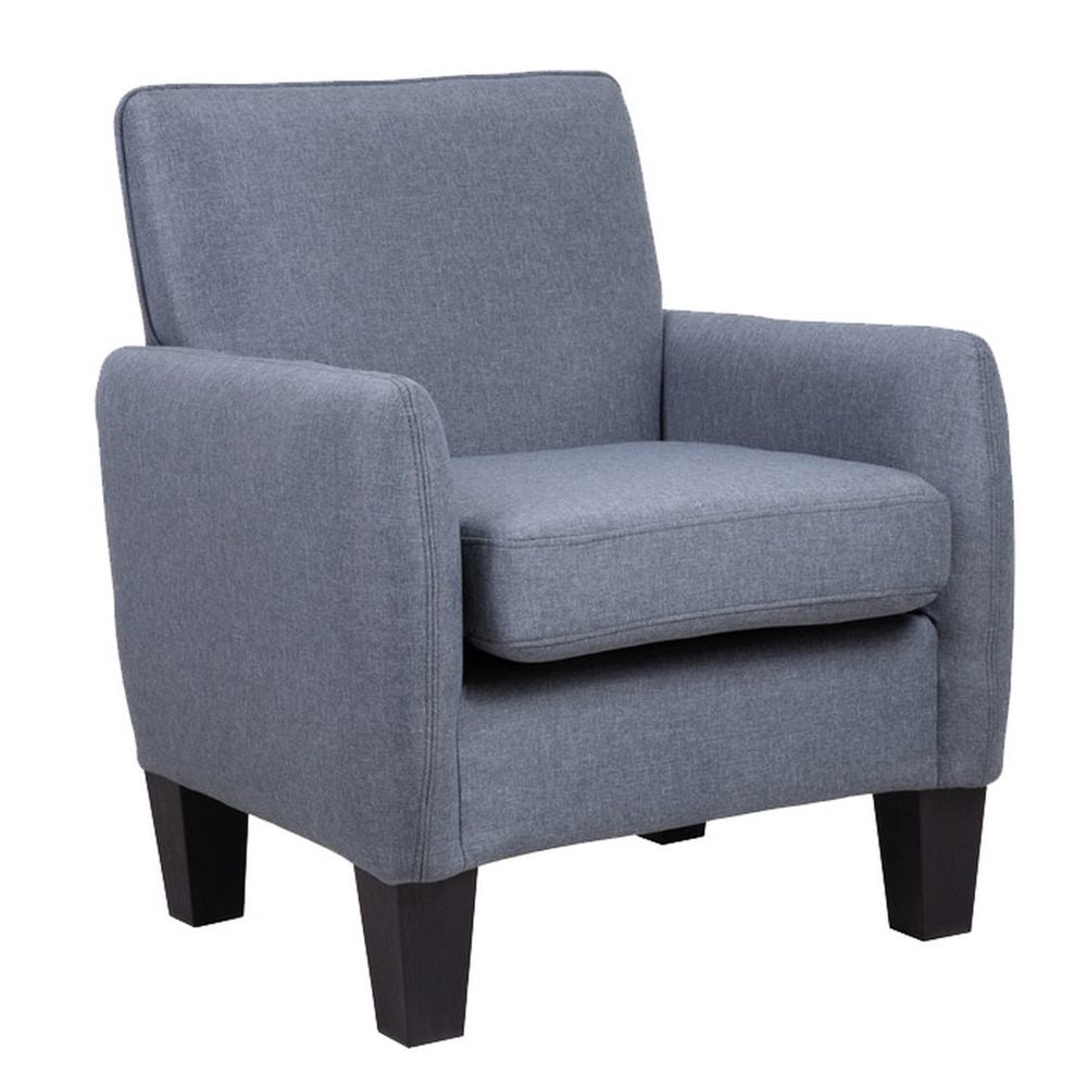 Jiya 28 Inch Modern Accent Armchair, Foam Filled, Tapered Legs, Dark Gray Linen By Casagear Home
